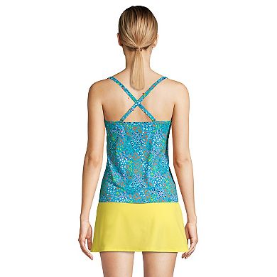 Women's Lands' End D-Cup UPF 50 Underwire Tankini Top