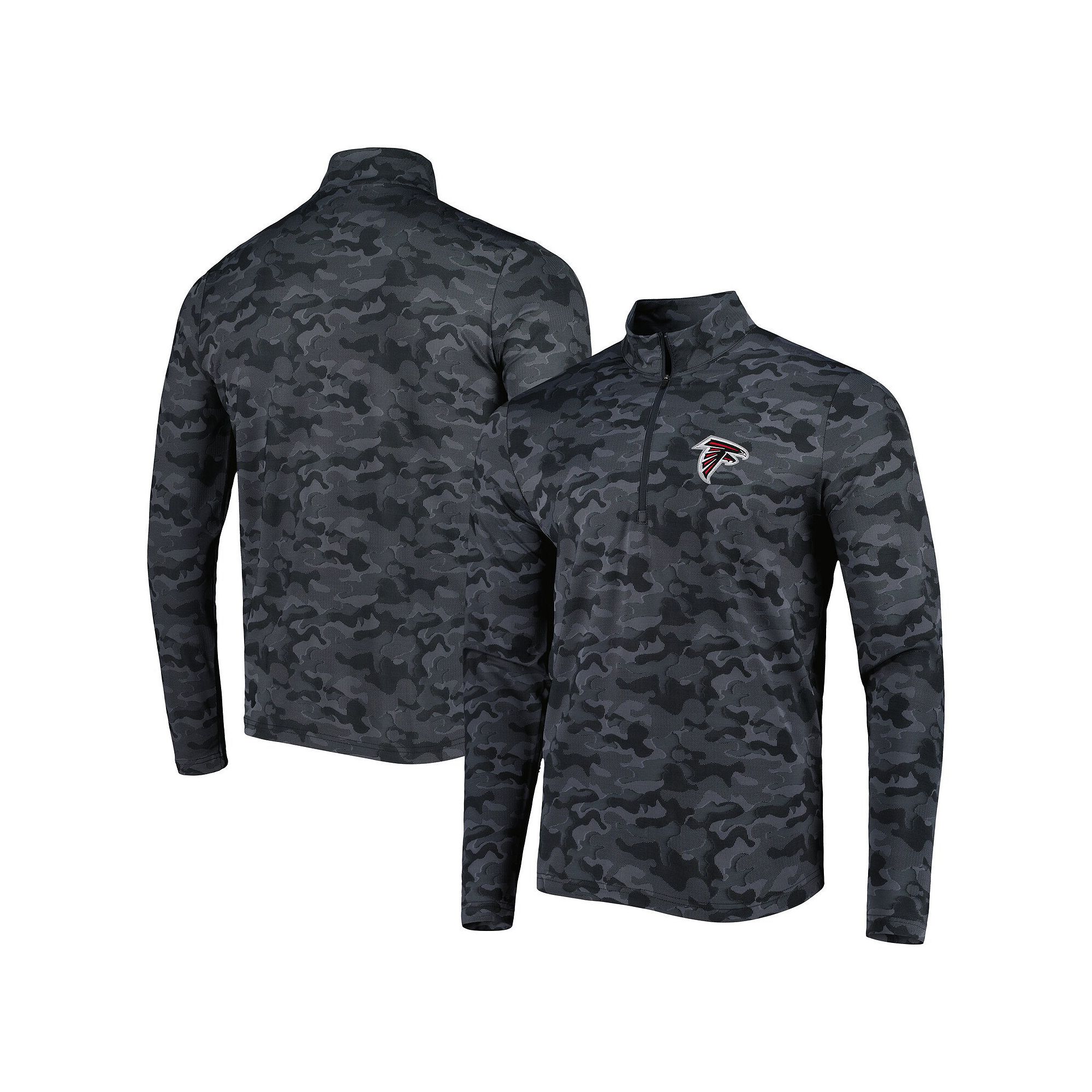 Mens Antigua Black Atlanta Falcons Brigade Quarter-Zip Sweatshirt, Size: L