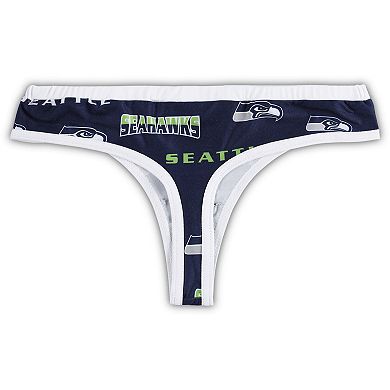 Women's Concepts Sport College Navy/White Seattle Seahawks Breakthrough Knit Thong