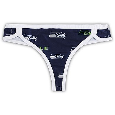 Women's Concepts Sport College Navy/White Seattle Seahawks Breakthrough Knit Thong