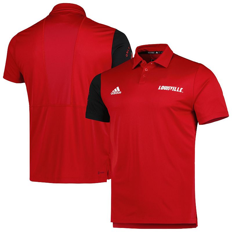 Mens adidas Red Louisville Cardinals AEROREADY Polo, Size: Medium, LOU Red