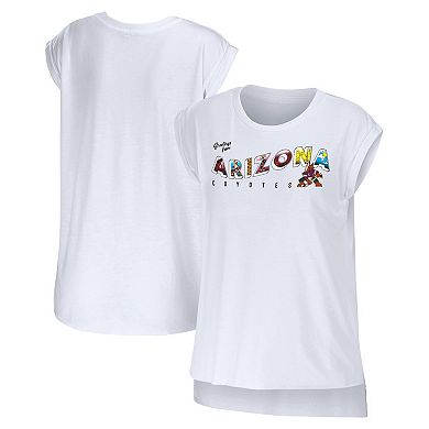 Women's WEAR by Erin Andrews White Arizona Coyotes Greetings From Muscle T-Shirt