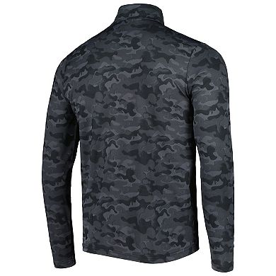 Men's Antigua Black Tampa Bay Buccaneers Brigade Quarter-Zip Sweatshirt