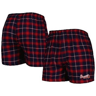 Men's Concepts Sport Navy/Red Atlanta Braves Ledger Flannel Boxers