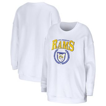 Women's WEAR by Erin Andrews White Los Angeles Rams Oversized Pullover Sweatshirt