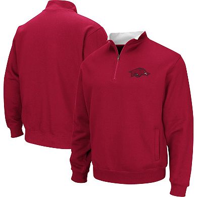 Men's Colosseum Cardinal Arkansas Razorbacks Big & Tall Tortugas Logo Quarter-Zip Sweatshirt