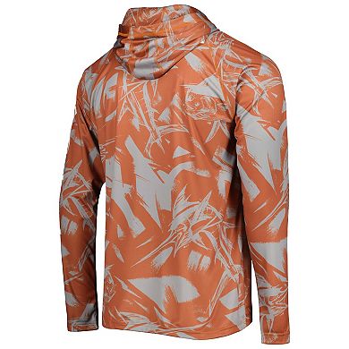 Men's Columbia Texas Orange/Gray Texas Longhorns Super Terminal Tackle Omni-Shade Raglan Long Sleeve Hoodie T-Shirt