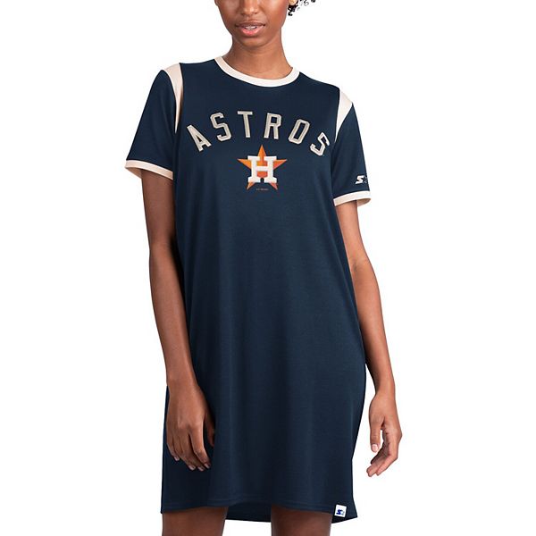 STARTER Women's Starter Navy Houston Astros Cooperstown Collection Record  Setter Crop Top