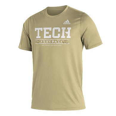 Men's adidas Gold Georgia Tech Yellow Jackets Sideline Football Locker Practice Creator AEROREADY T-Shirt