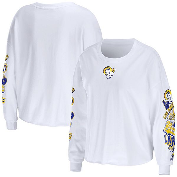 Los Angeles Rams WEAR by Erin Andrews Women's Oversized Pullover Sweatshirt  - White