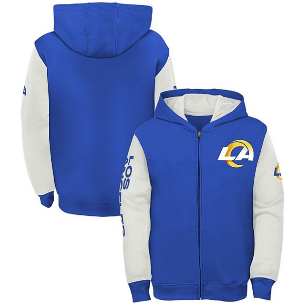 Youth Royal/Bone Los Angeles Rams Poster Board Full-Zip Hoodie