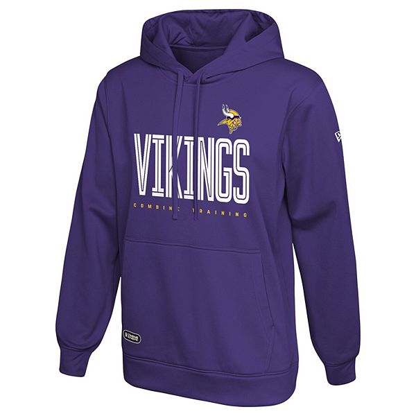 Mens New Era Purple Minnesota Vikings Combine Authentic Huddle Up Pullover Hoodie 