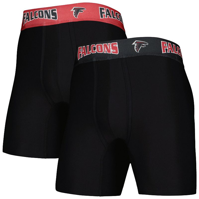 Mens Concepts Sport Black/Red Atlanta Falcons 2-Pack Boxer Briefs Set, Siz