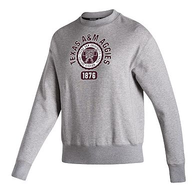 Women's adidas Heathered Gray Texas A&M Aggies Vintage Circle Pullover Sweatshirt