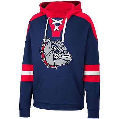 Men's Colosseum Navy Gonzaga Bulldogs Lace-Up 4.0 Pullover Hoodie