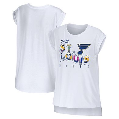 Women's WEAR by Erin Andrews White St. Louis Blues Greetings From Muscle T-Shirt