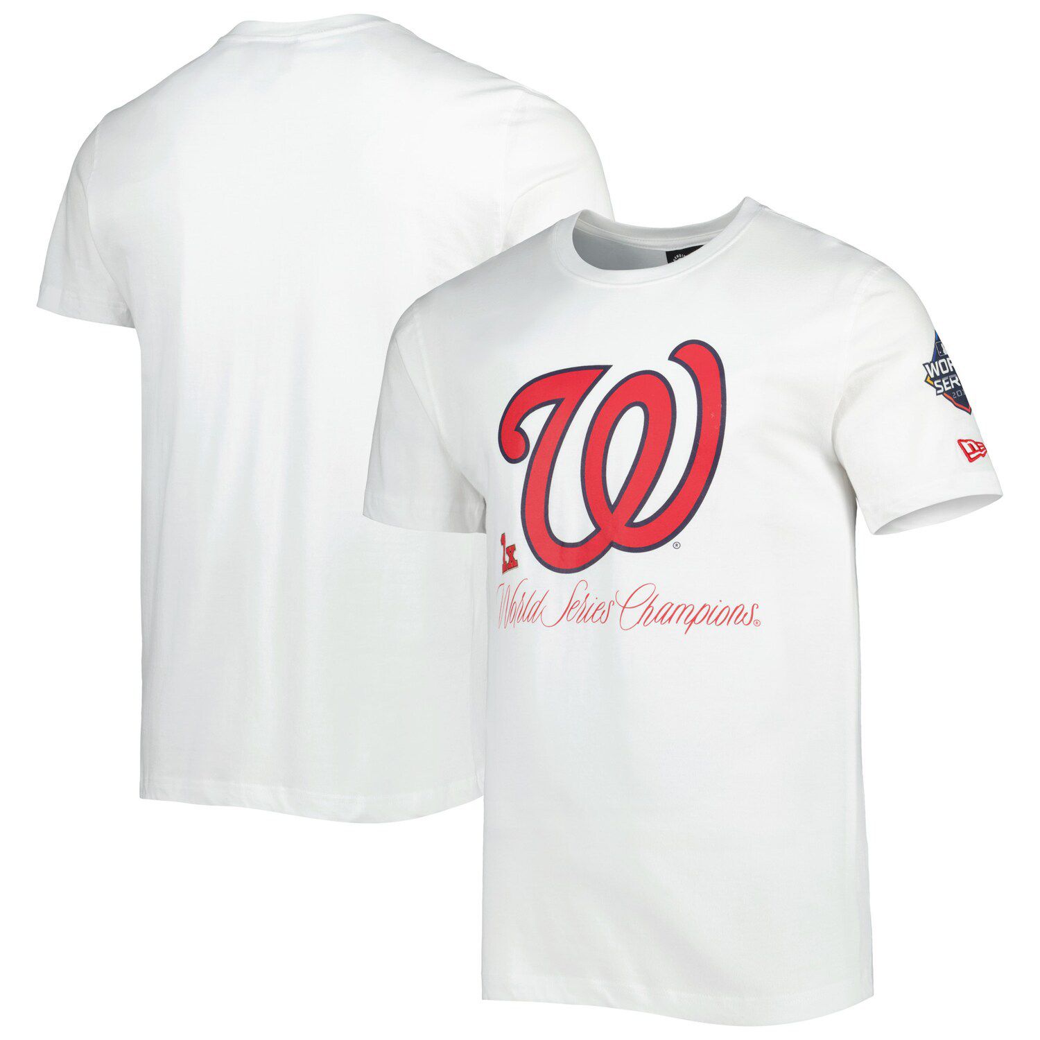 New Era Girl's Youth New Era Pink Washington Nationals Jersey Stars V-Neck  T-Shirt