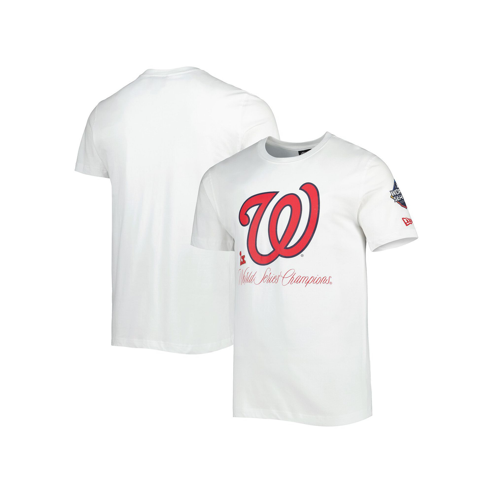 Mens New Era White Washington Nationals Historical Championship T-Shirt, S