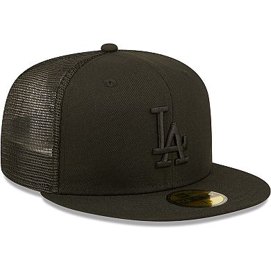 Men's New Era Los Angeles Dodgers Blackout Trucker 59FIFTY Fitted Hat