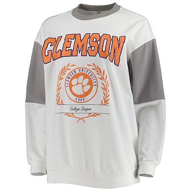 Women's Gameday Couture Gray Clemson Tigers It's A Vibe Dolman Pullover Sweatshirt