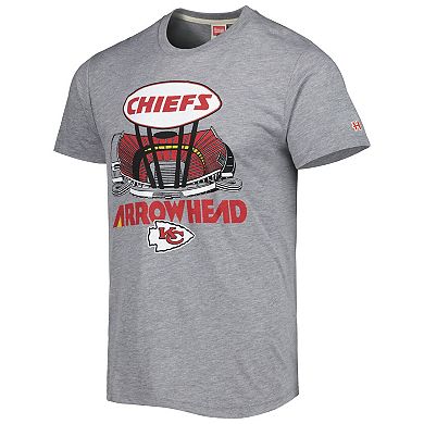 Men's Homage Gray Kansas City Chiefs Stadium Tri-Blend T-Shirt