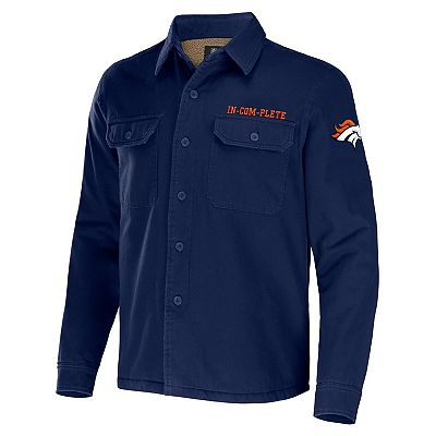 Men's NFL x Darius Rucker Collection by Fanatics Navy Denver Broncos Canvas  Button-Up Shirt Jacket