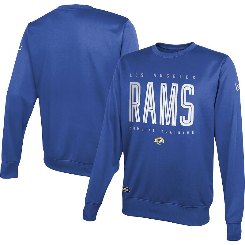 Mens New Era Royal Los Angeles Rams Combine Authentic Top Pick Pullover Sw