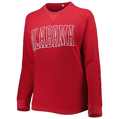 Women's Pressbox Crimson Alabama Crimson Tide Surf Plus Size Southlawn Waffle-Knit Thermal Tri-Blend Long Sleeve T-Shirt