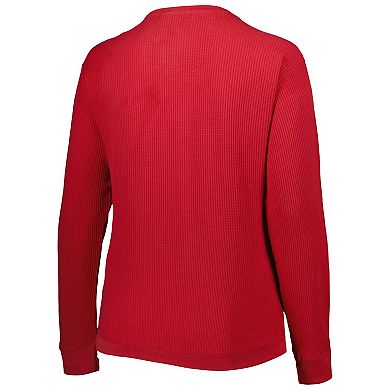 Women's Pressbox Crimson Alabama Crimson Tide Surf Plus Size Southlawn Waffle-Knit Thermal Tri-Blend Long Sleeve T-Shirt