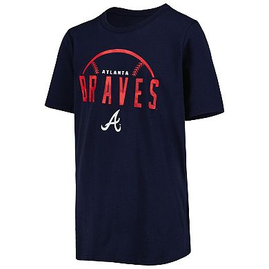 Youth Navy Atlanta Braves Blitz Ball T-Shirt