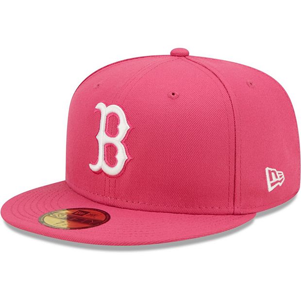 Men's New Era Red Boston Red Sox Logo White 59FIFTY Fitted Hat