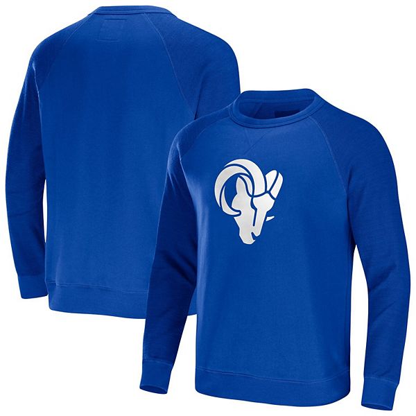 Youth Royal Los Angeles Rams Raglan Pullover Hoodie 