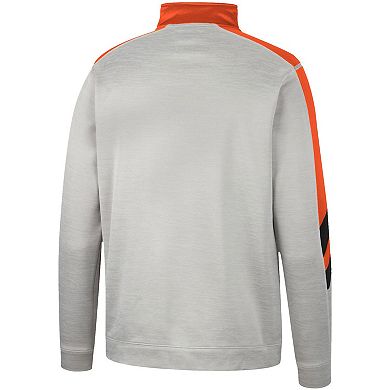 Men's Colosseum Gray/Orange Oregon State Beavers Bushwood Fleece Quarter-Zip Jacket