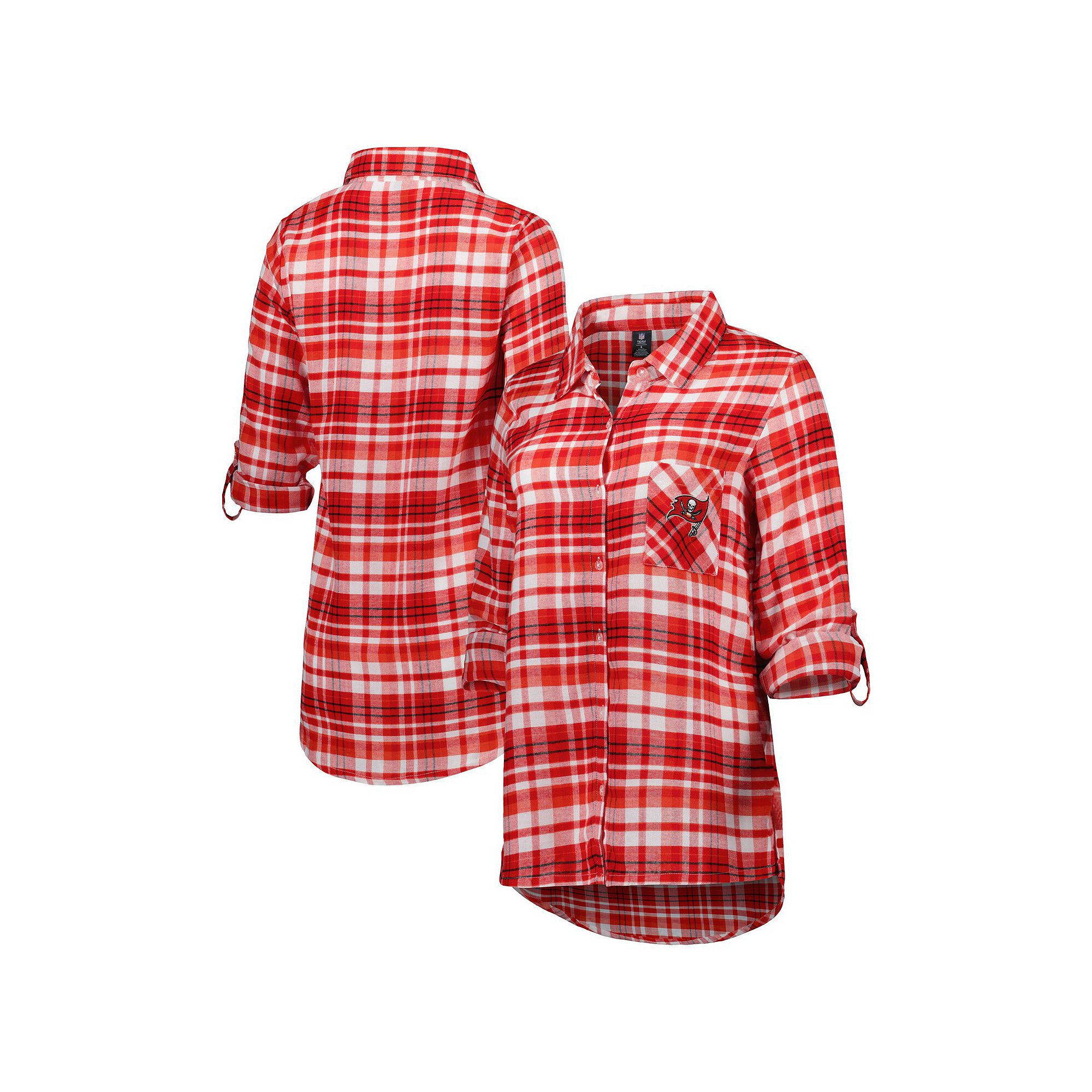 Womens Concepts Sport Red Tampa Bay Buccaneers Mainstay Plaid Full-Button 
