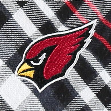 Women's Concepts Sport Black Arizona Cardinals Mainstay Plaid Full-Button Long Sleeve Nightshirt