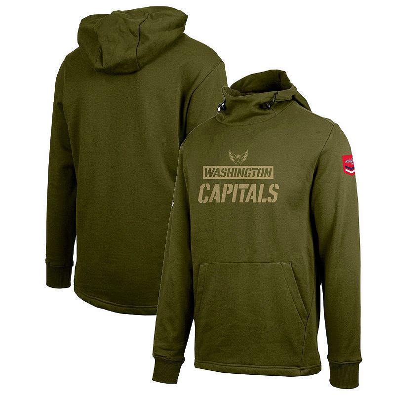 Mens Levelwear Olive Washington Capitals Thrive Tri-Blend Pullover Hoodie,