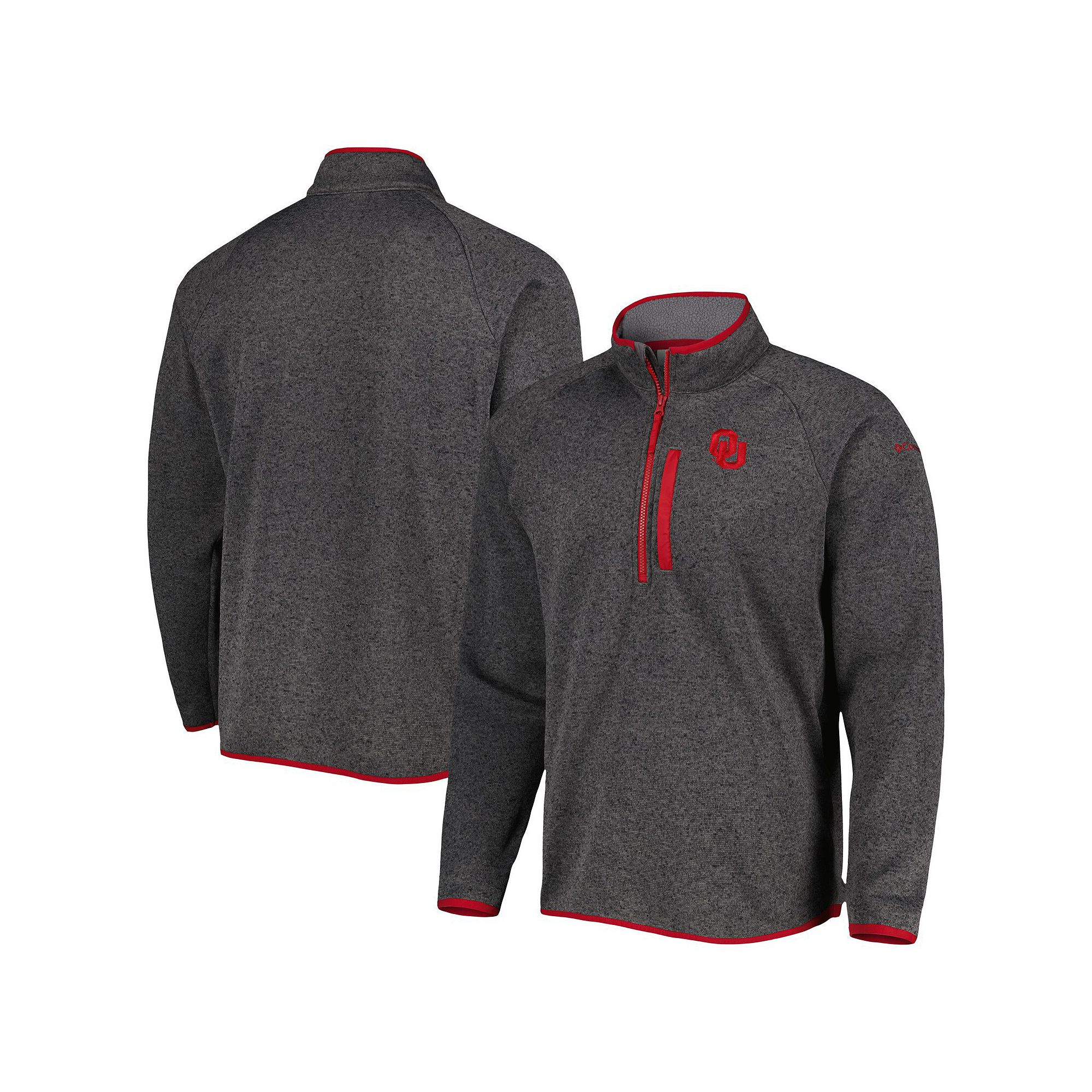 Mens Columbia Gray Oklahoma Sooners Canyon Point Raglan Half-Zip Top, Size