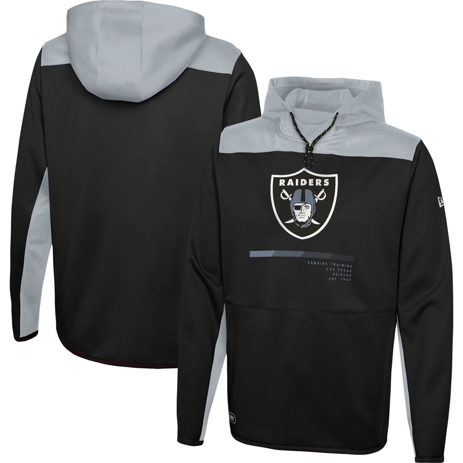 Men's Fanatics Branded Heathered Gray Las Vegas Raiders No Time Off Raglan  Pullover Hoodie