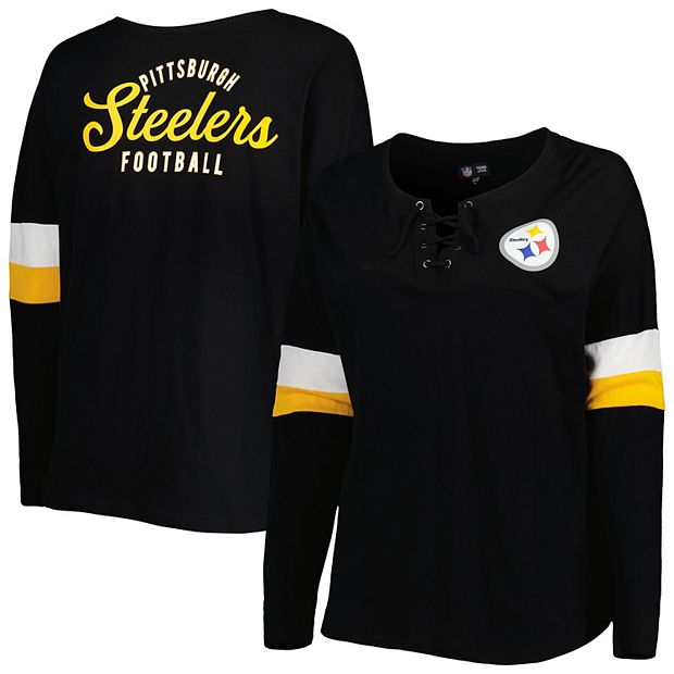 New Era Women's Pittsburgh Steelers Space Dye Black Plus Size T