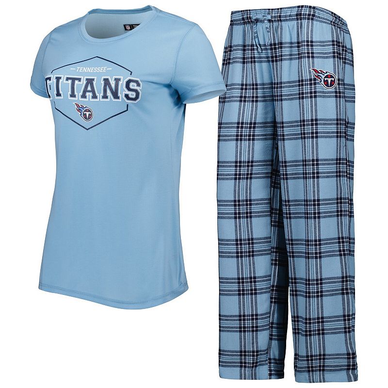Womens Concepts Sport Light Blue/Navy Tennessee Titans Badge T-Shirt & Pan