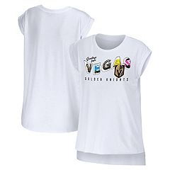 Women's Vegas Golden Knights Touch White/Heathered Heather Black Shutout  Tri-Blend V-Neck Three-Quarter Sleeve T-Shirt