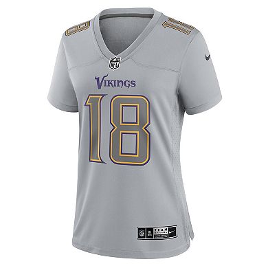 Women's Nike Justin Jefferson Gray Minnesota Vikings Atmosphere Fashion Game Jersey