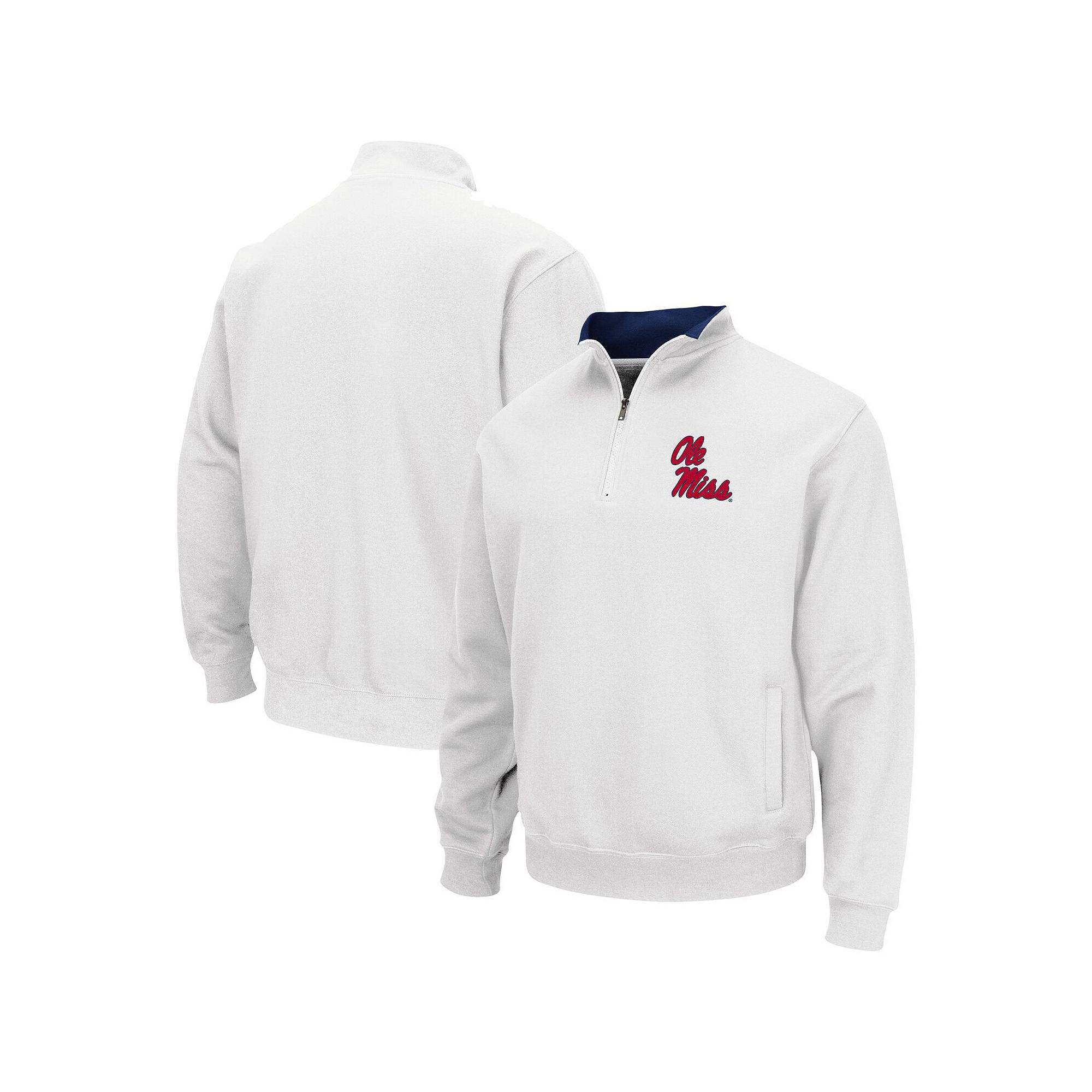 Mens Colosseum White Ole Miss Rebels Tortugas Team Logo Quarter-Zip Jacket