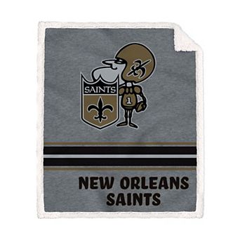 New Orleans Saints 50'' x 60'' Vintage Triple Stripe Sherpa Blanket