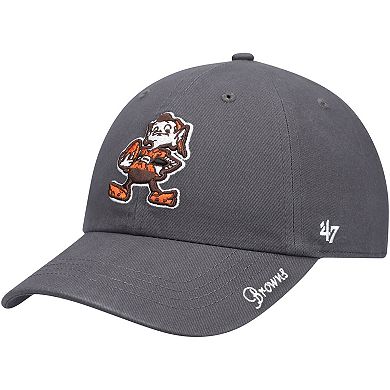 Women's '47 Charcoal Cleveland Browns Brownie The Elf Miata Clean Up Legacy Adjustable Hat