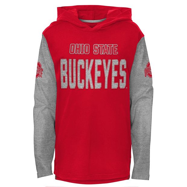 Youth Scarlet Ohio State Buckeyes Heritage Hoodie Long Sleeve T Shirt