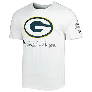 Men's New Era White Green Bay Packers Historic Champs T-Shirt