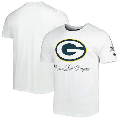 Men's New Era White Green Bay Packers Historic Champs T-Shirt