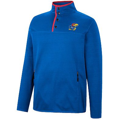 Men's Colosseum Royal Kansas Jayhawks Rebound Quarter-Snap Jacket