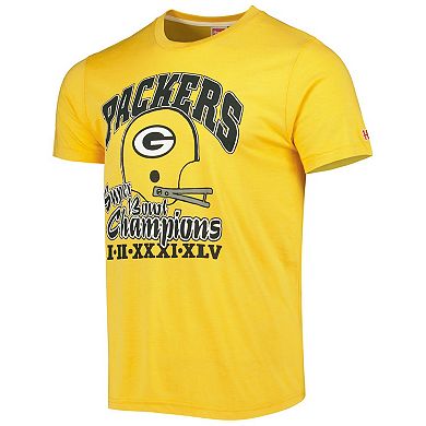 Men's Homage Gold Green Bay Packers Super Bowl Classics Tri-Blend T-Shirt